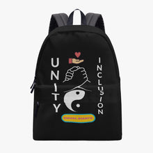 Load image into Gallery viewer, UNITY INCLUSION EQUAL RIGHTS BLACK Canvas Backpack