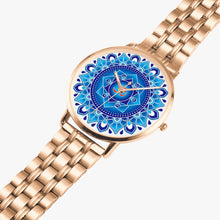 Load image into Gallery viewer, 273.Blue Mandala Steel Strap Quartz watch