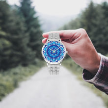 Load image into Gallery viewer, 273.Blue Mandala Steel Strap Quartz watch