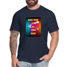 Load image into Gallery viewer, MAKE PEACE Unisex Jersey T-Shirt - navy