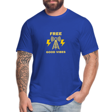 Load image into Gallery viewer, Free Good Vibes Unisex Jersey T-Shirt - royal blue