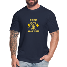 Load image into Gallery viewer, Free Good Vibes Unisex Jersey T-Shirt - navy