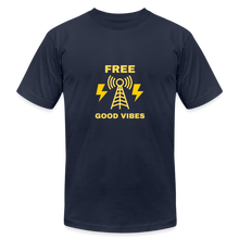 Load image into Gallery viewer, Free Good Vibes Unisex Jersey T-Shirt - navy