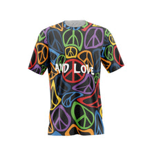Load image into Gallery viewer, PEACE AND LOVE ALL OVER TEE SHIRT