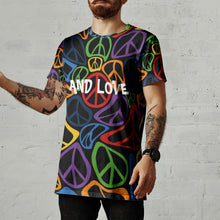 Load image into Gallery viewer, PEACE AND LOVE ALL OVER TEE SHIRT