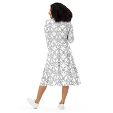 Load image into Gallery viewer, Peace Symbol long sleeve midi dress