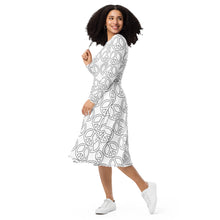 Load image into Gallery viewer, Peace Symbol long sleeve midi dress