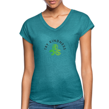 Load image into Gallery viewer, Women's Tri-Blend V-Neck T-Shirt - heather turquoise