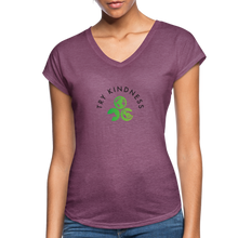 Load image into Gallery viewer, Women's Tri-Blend V-Neck T-Shirt - heather plum