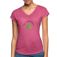 Load image into Gallery viewer, Women's Tri-Blend V-Neck T-Shirt - heather raspberry