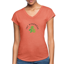 Load image into Gallery viewer, Women's Tri-Blend V-Neck T-Shirt - heather bronze