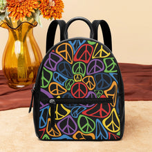 Load image into Gallery viewer, Peace Sign Unisex Synthetic PU Leather Backpack
