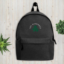 Load image into Gallery viewer, Try Kindness Embroidered Backpack
