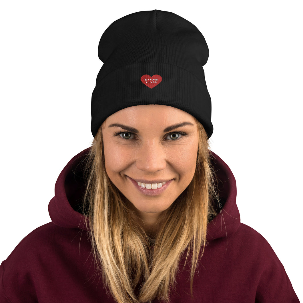 Nature Lover Heart Embroidered Beanie