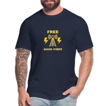 Load image into Gallery viewer, Free Good Vibes Unisex Jersey T-Shirt - navy
