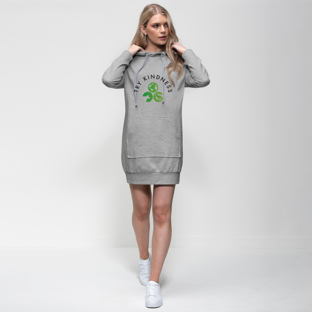 Try Kindness Grey Adult Hoodie Dress
