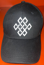 Load image into Gallery viewer, Black 100% cotton endless knot baseball hat
