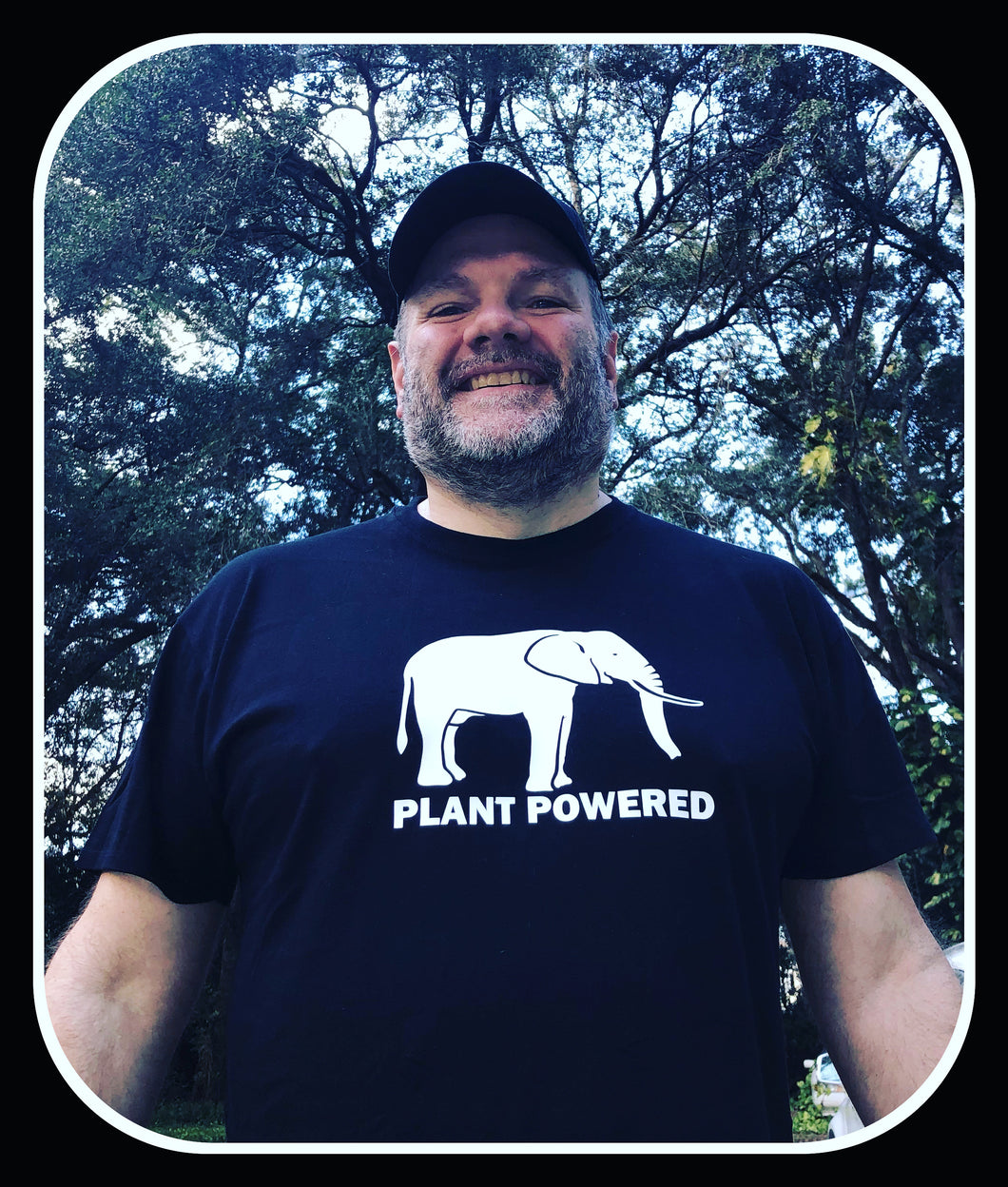 Black Plant powered Elephant Tee Shirt