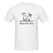 Load image into Gallery viewer, Black Letter White Tee Adopt Don&#39;t Shop Tee - white
