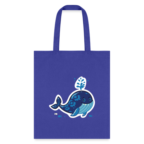 HAPPY WHALE Tote Bag - royal blue