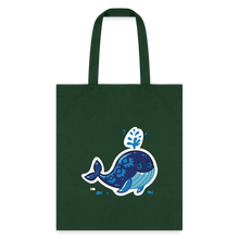 Load image into Gallery viewer, HAPPY WHALE Tote Bag - forest green
