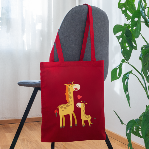 GIRAFFE Tote Bag - red
